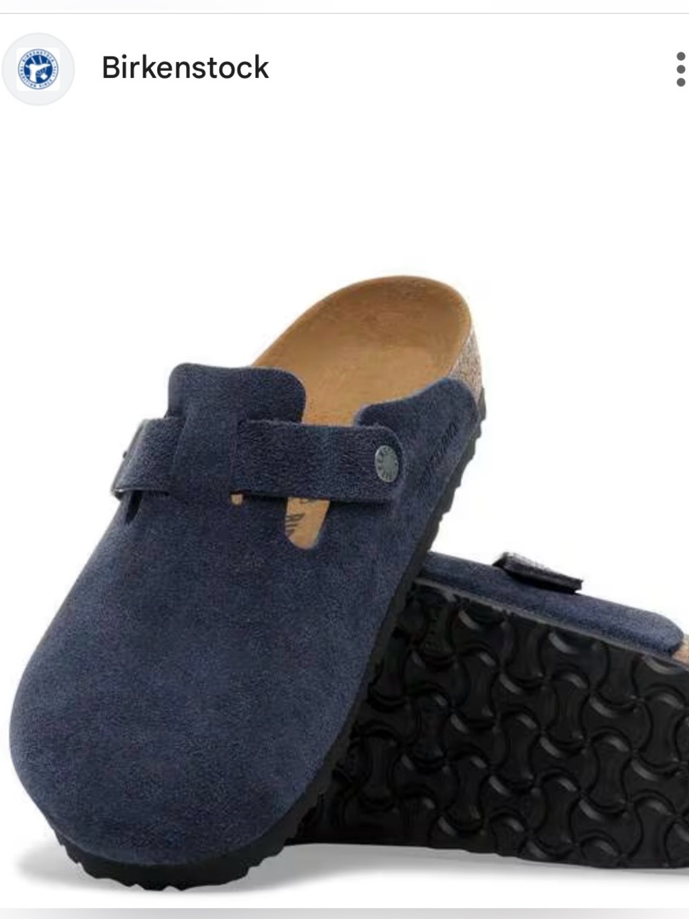 Birkenstock Midnight Blue Suede Boston Clogs